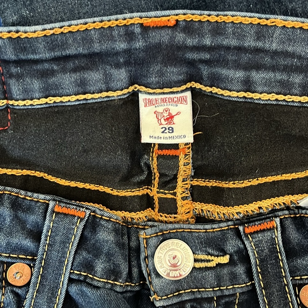 True Religion Jeanie Mid Raise Curvy Skinny Jean indigo Sz 29 - Picture 6 of 13